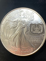 Rising Eagle Engraved Silver Dollar