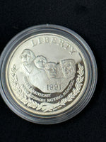 1991 Mount Rushmore commemorative silver dollar A41