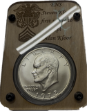 Eisenhower Silver dollar w/engraved case