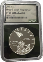 2005 Marine Corps Anniversary Silver Dollar