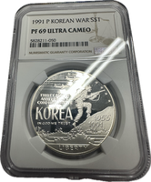 1991 Korean War Commemorative Silver Dollar